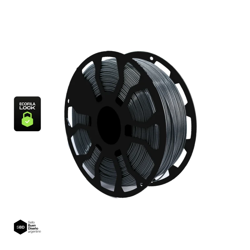 GRIS GRAFITO CON CARRETEL PLA HELLBOT Filamento 3D 1,75mm x 1KG ECOFILA 3622