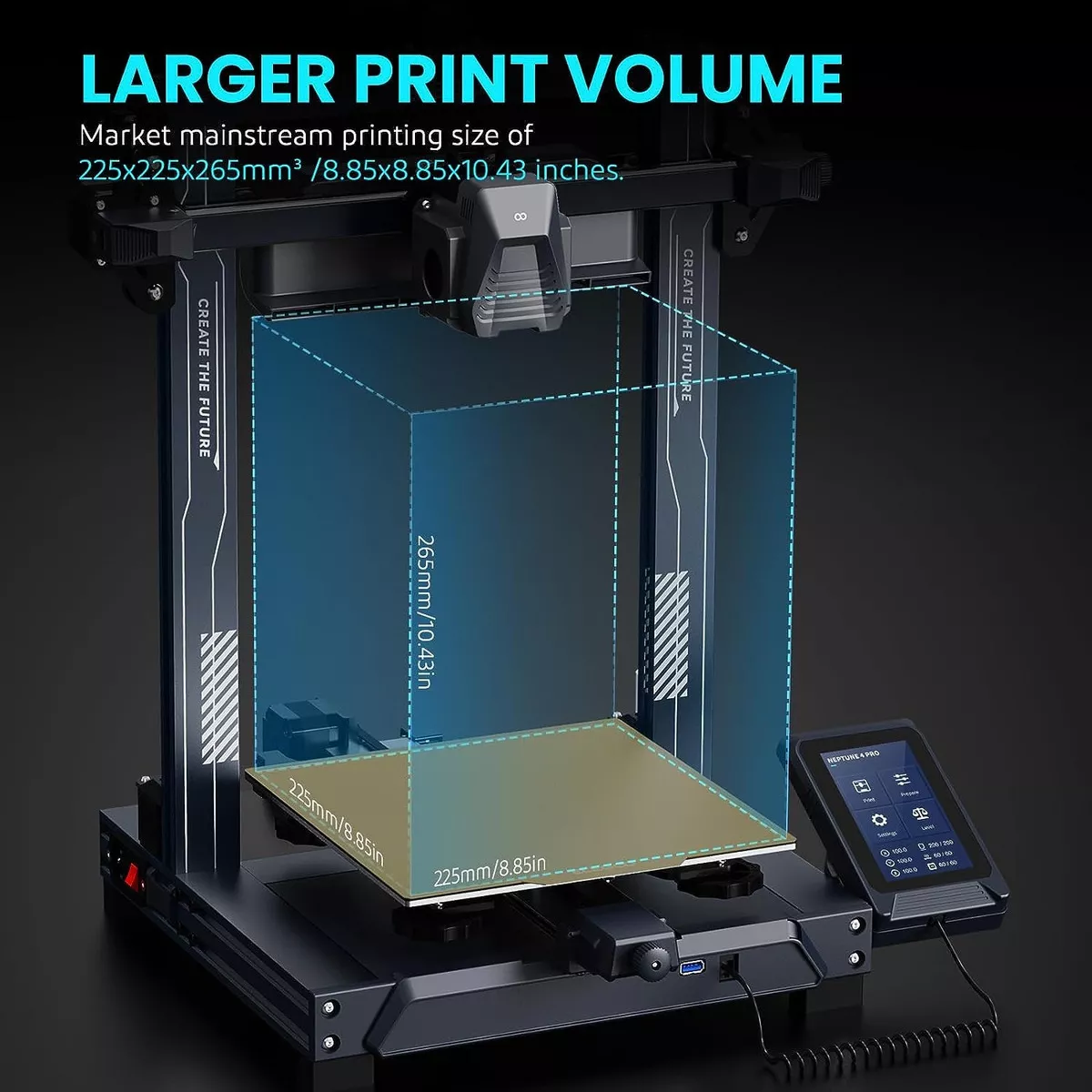 Neptune 4 225x225x265mm Klipper 250mms Impresora 3D FDM ELEGOO NEPTUNE-4