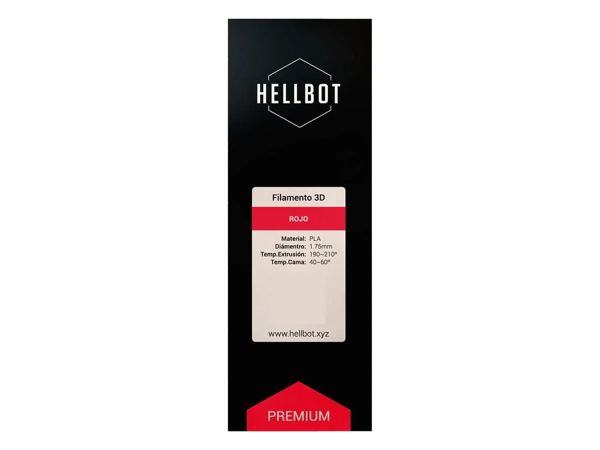 ROJO CON CARRETEL PLA HELLBOT Filamento 3D 1,75mm x 1KG ECOFILA 3593      7798391346908