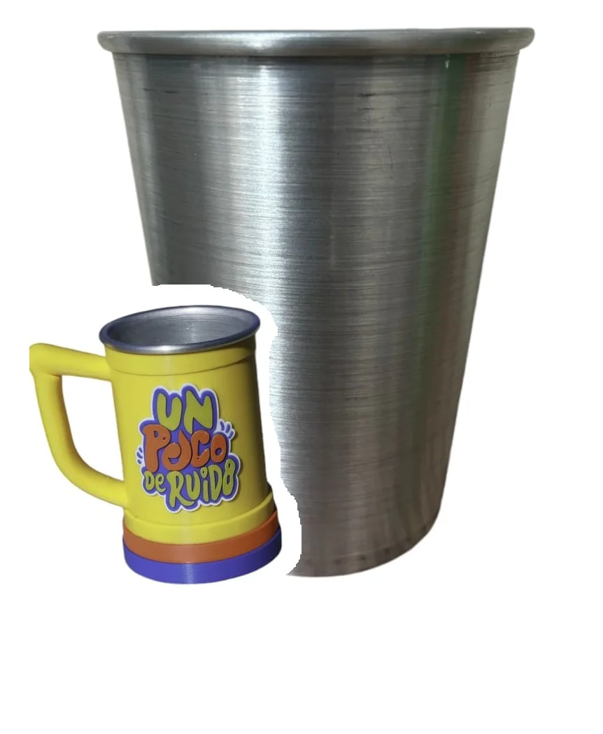 X20 MOD1 500ML LABIO RECTO VASO UN POCO DE RUIDO 500ML CON STL (SOLO VASO DE ALUMINIO SIN PIEZAS IMPRESAS) ALUMINIO,(LAS MEDIDAS PUEDEN VARIAR)