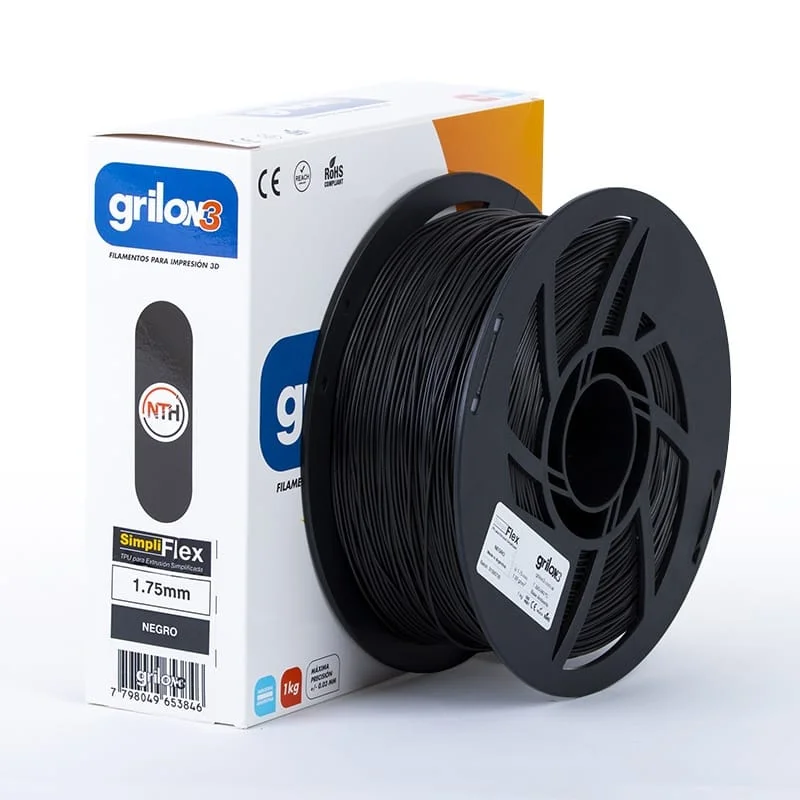 SIMPLIFLEX NEGRO GRILON FILAMENTO 3D 1.75MM 1KG FLEXIBLE TPU
