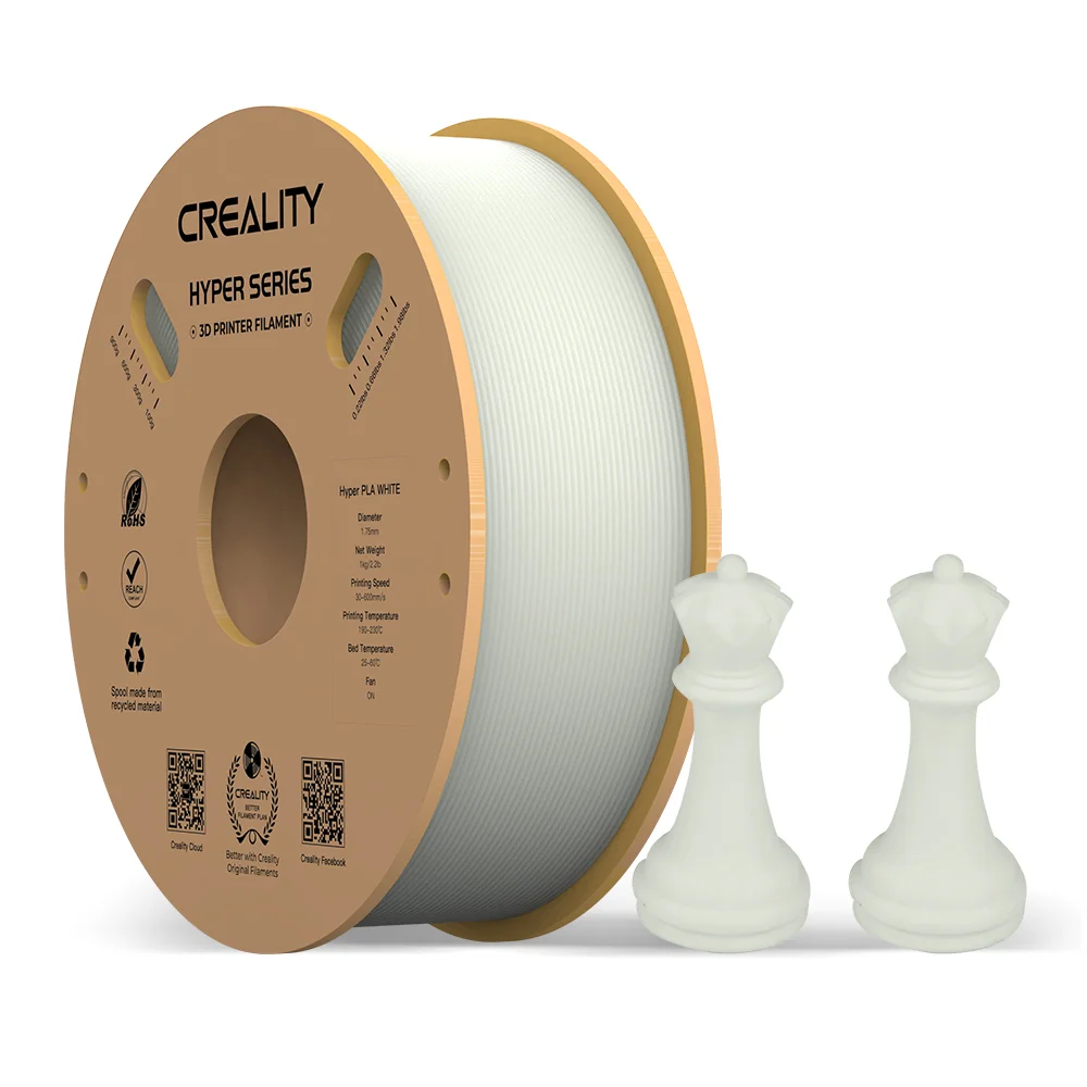 BLANCO HYPER PLA CREALITY Filamento 1 kg 1,75mm - 3301010335